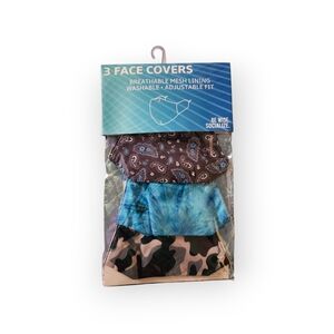 Set of 3 Face Covers with Adjustable Fit